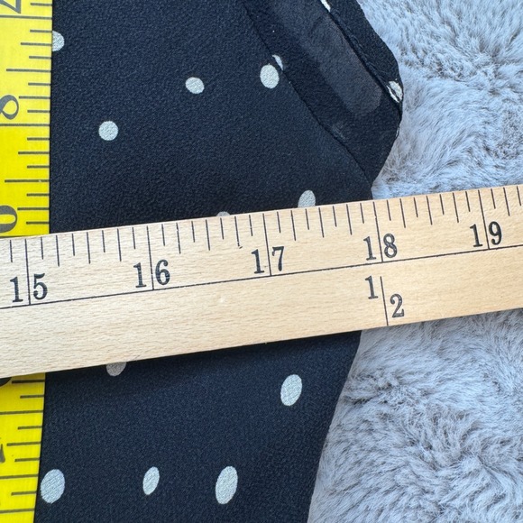 Talbots Women's Black Polka Dot 100% Silk Midi Dress Short Sleeve Size 8 - Picture 10 of 16